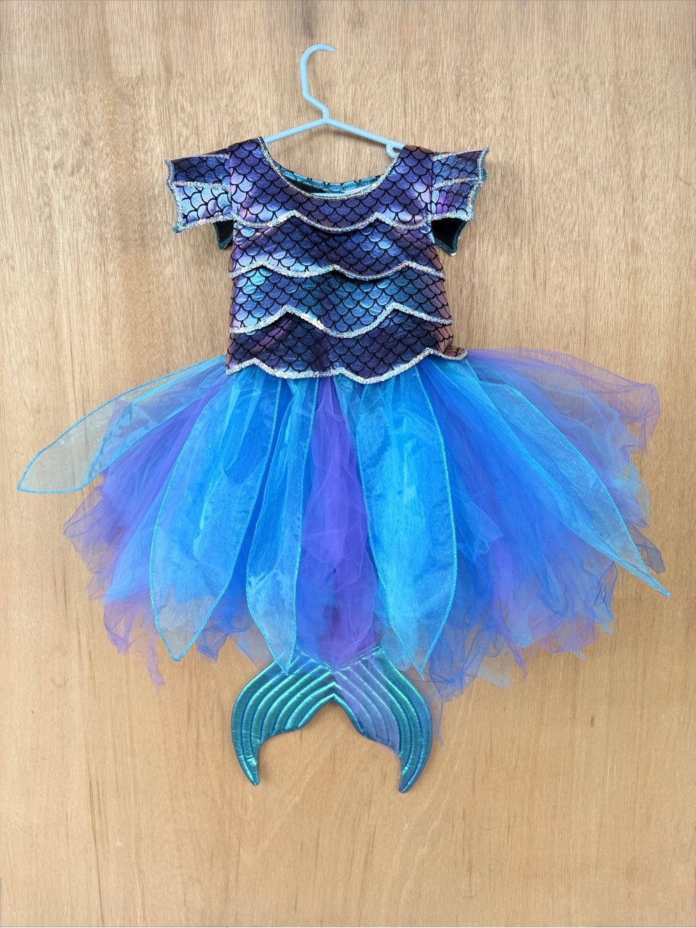 Gillian’s Closet Mermaid Costume Dress Blue Purple Tulle Tail Fin Size 5